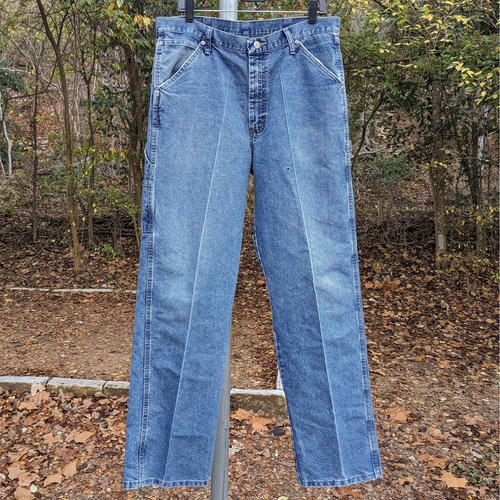 Vintage Wrangler Carpenter Jeans Men 34x34 Baggy Y2K Grunge Workwear Cargo Skate
